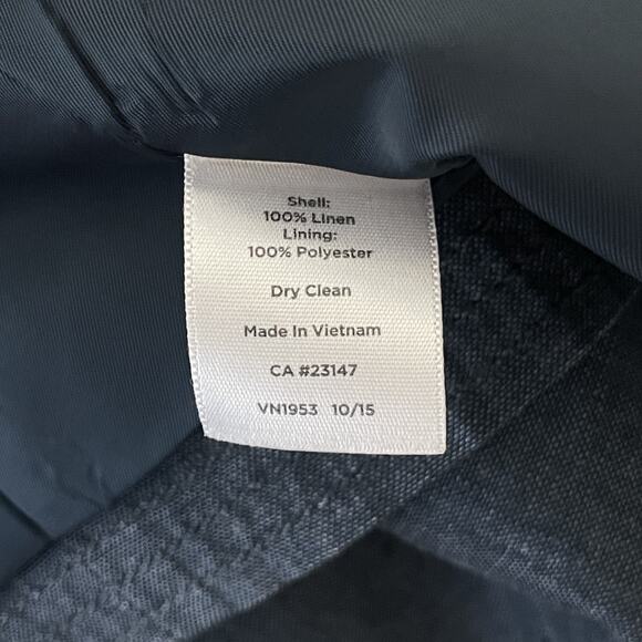 Talbots Linen Blazer 18W Navy Blue Minimalist Jacket Plus Size Classic Workwear - Picture 7 of 8